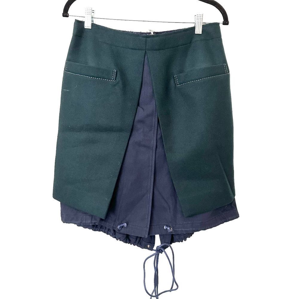 SACAI Wool Overlay Layered Skirt Sz 2 (M)